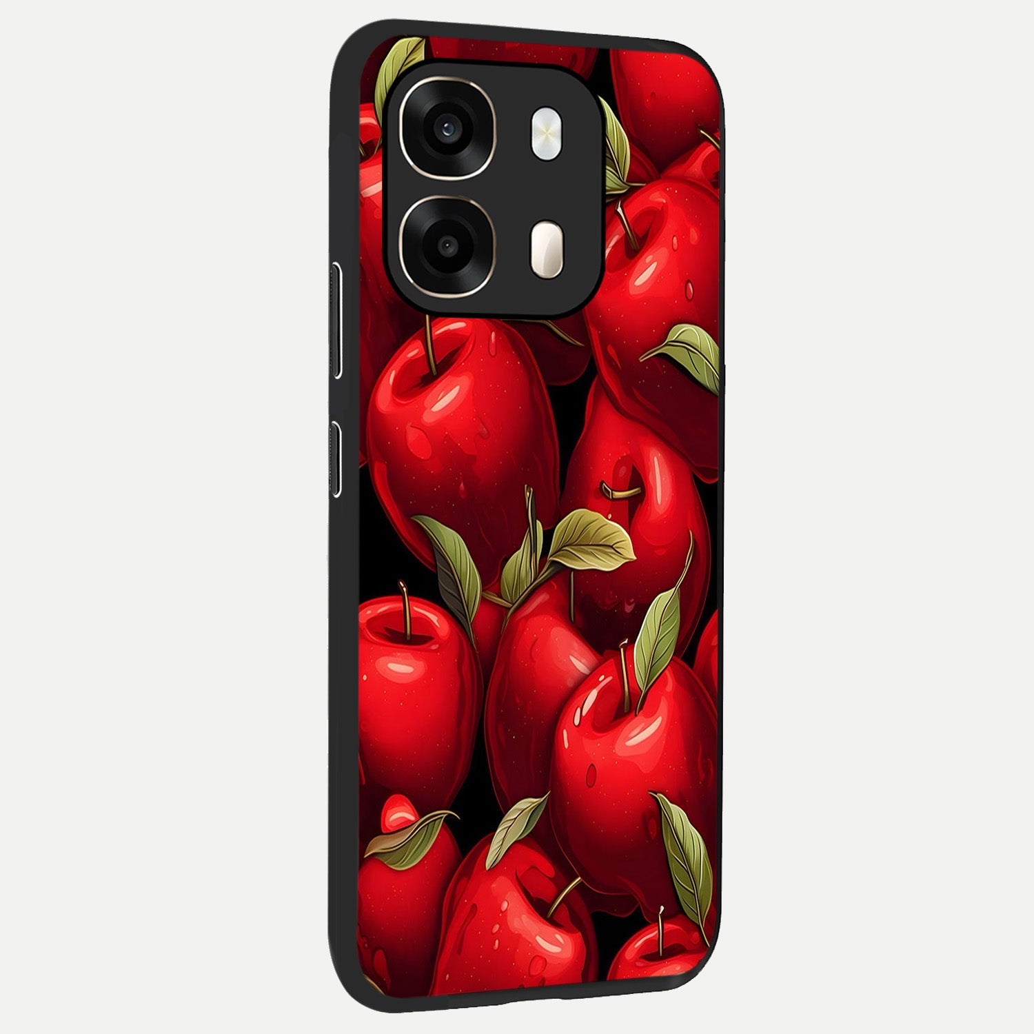  Apple Pattern back cover For Oppo A6  slim fit glass case with vibrant aesthetic design