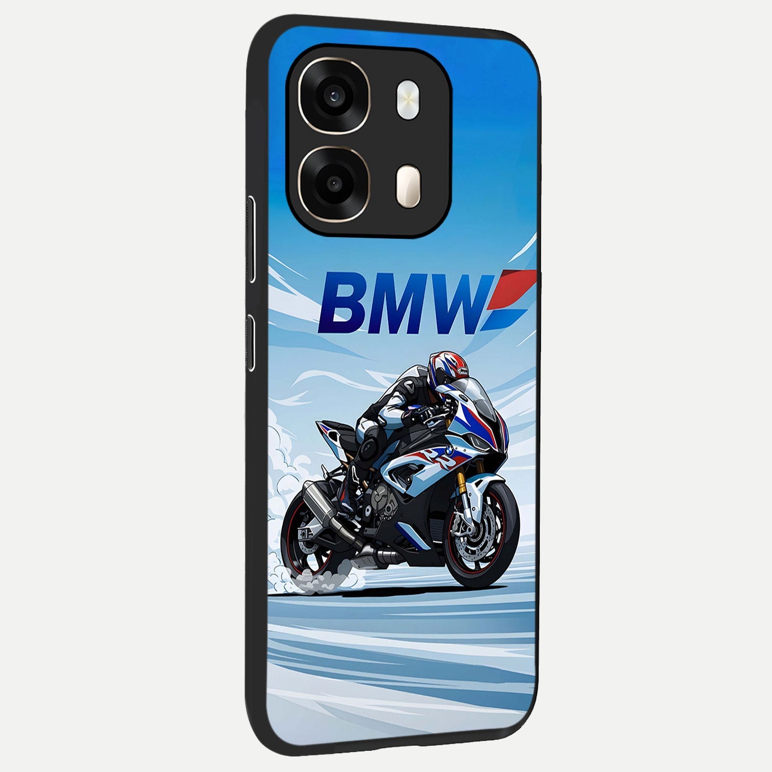  BMW Power Drift back cover For Oppo A6  slim fit glass case with vibrant aesthetic design