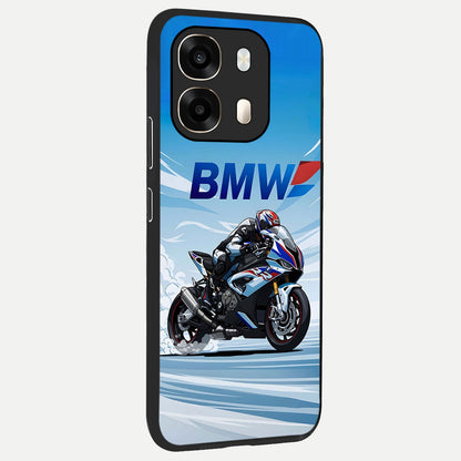  BMW Power Drift back cover For Oppo A6  slim fit glass case with vibrant aesthetic design