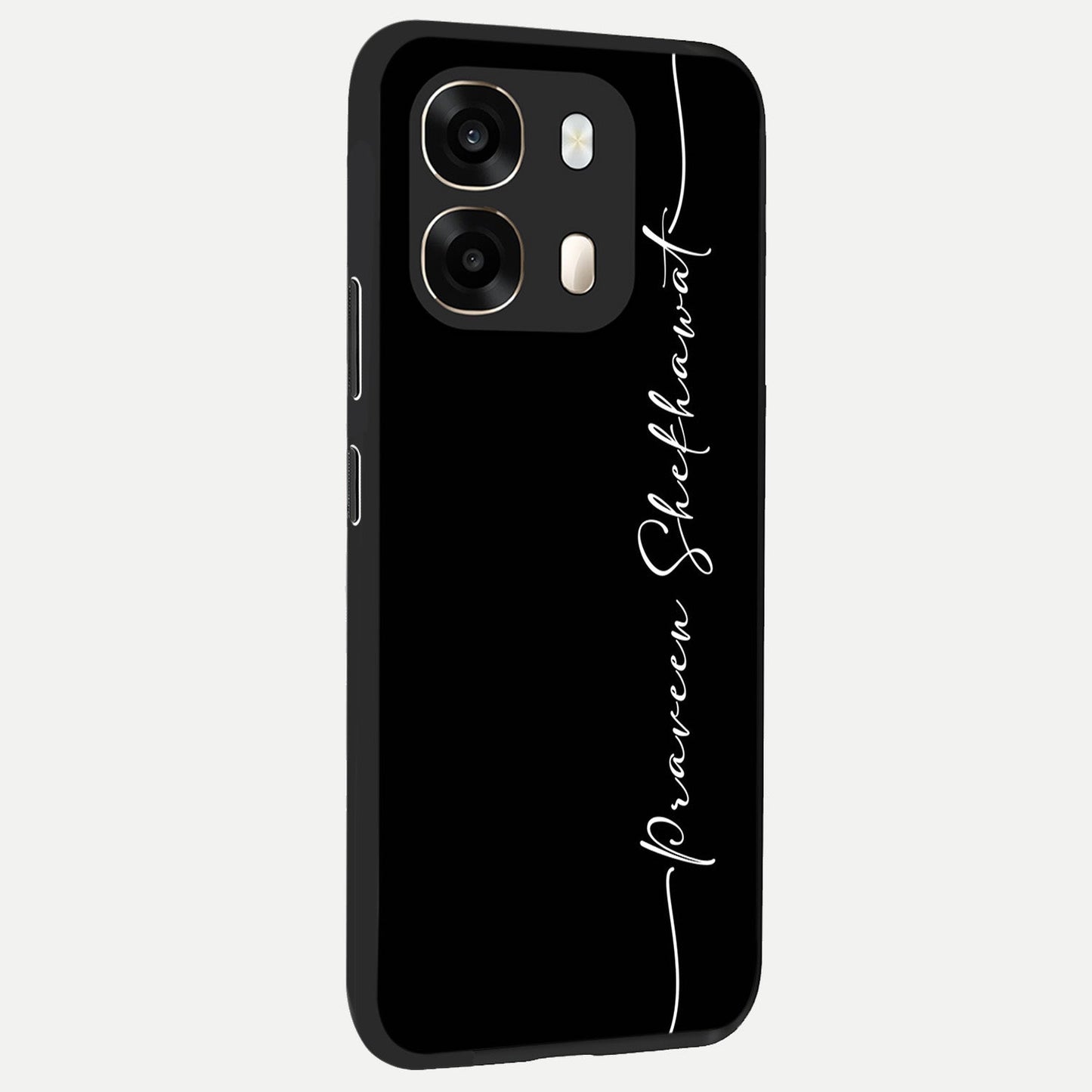  Black Tune Custom Name back cover For Oppo A6  slim fit glass case with vibrant aesthetic design