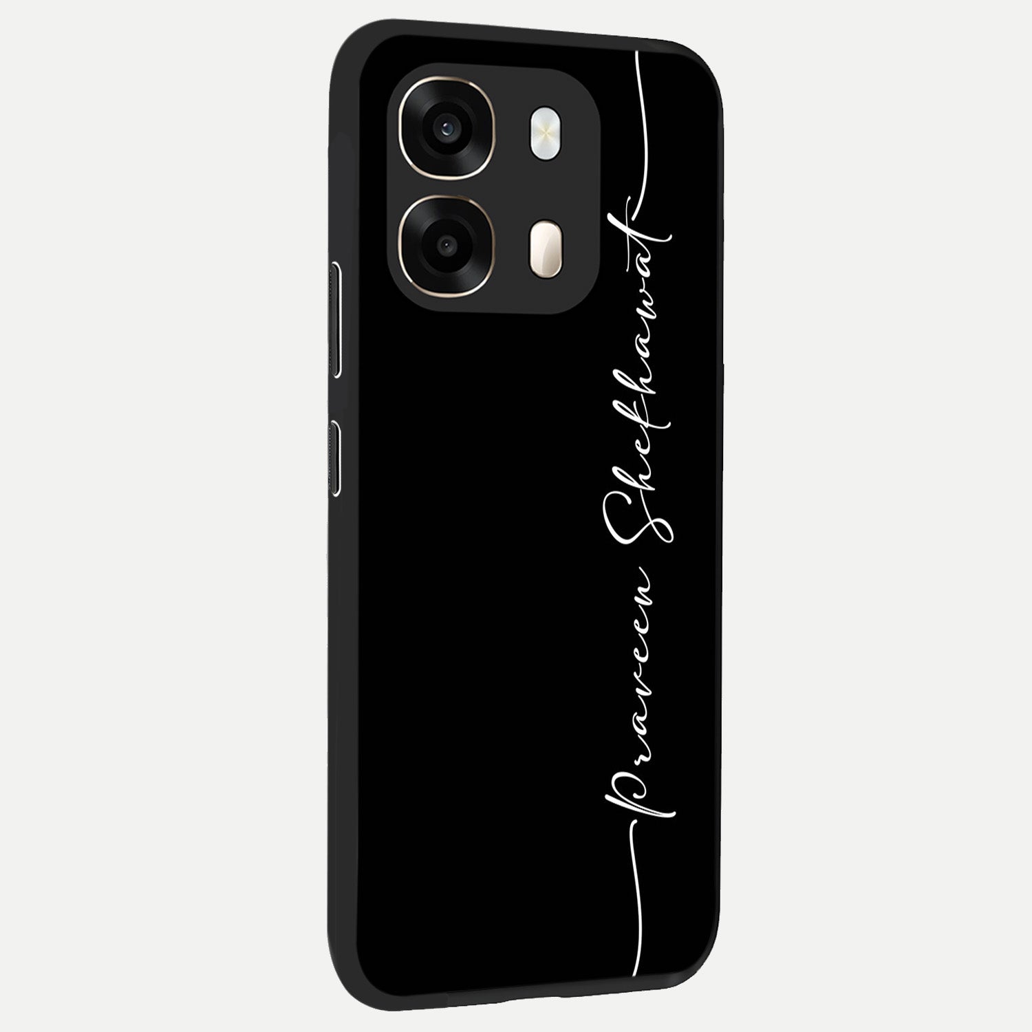  Black Tune Custom Name back cover For Oppo A6  slim fit glass case with vibrant aesthetic design