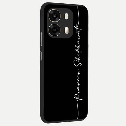  Black Tune Custom Name back cover For Oppo A6  slim fit glass case with vibrant aesthetic design