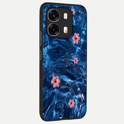  Bloom Thread Art back cover For Oppo A6  slim fit glass case with vibrant aesthetic design