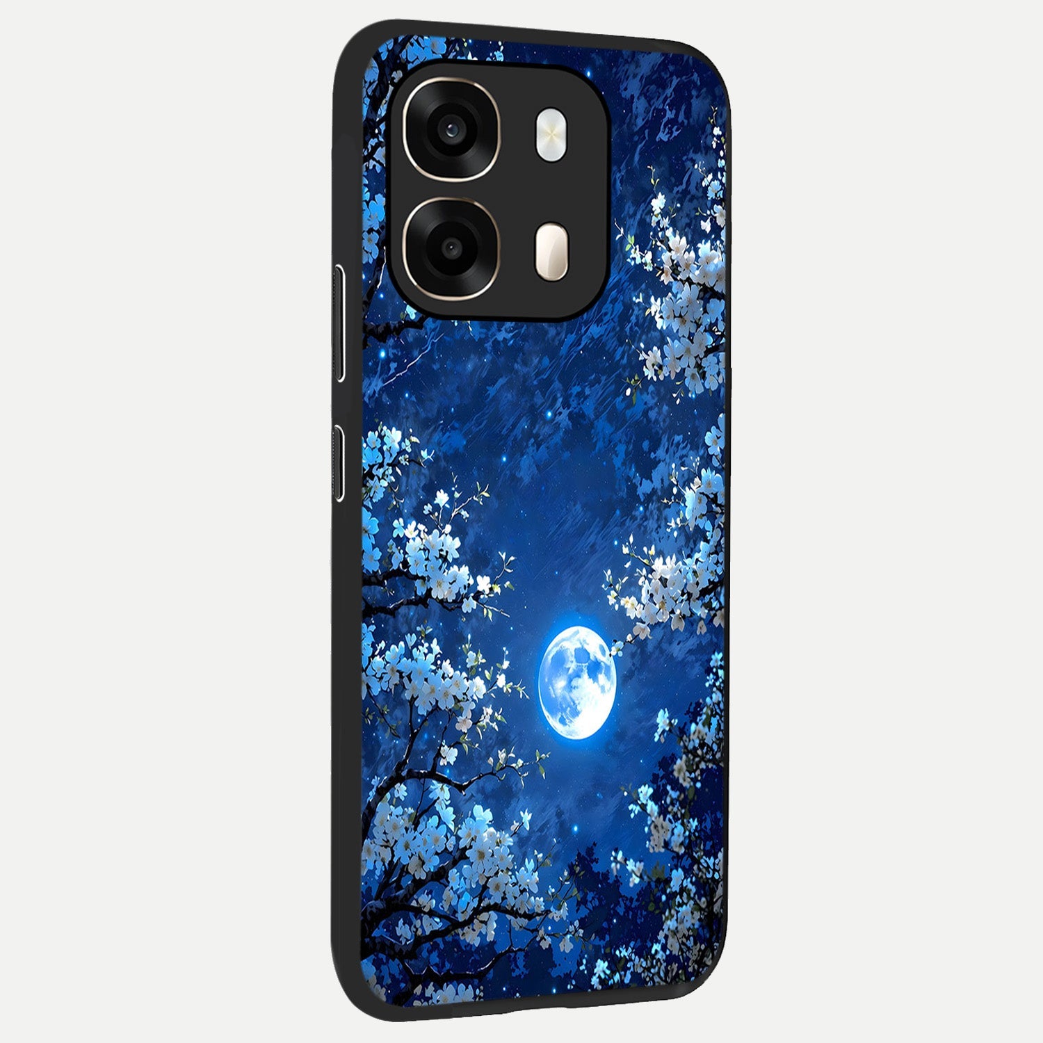  Blossom Moonlight Sky back cover For Oppo A6  slim fit glass case with vibrant aesthetic design