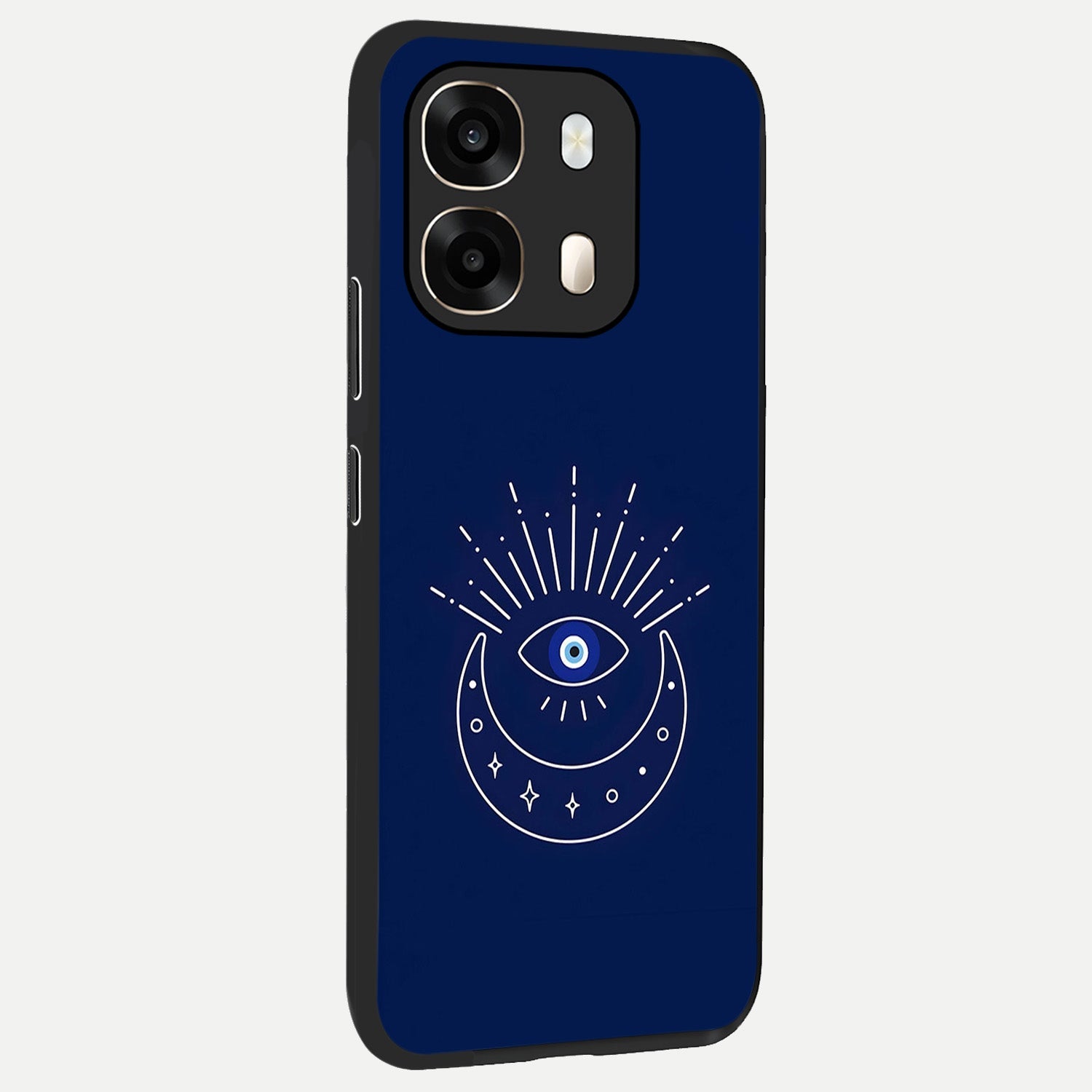  Blue Evil Eye back cover For Oppo A6  slim fit glass case with vibrant aesthetic design