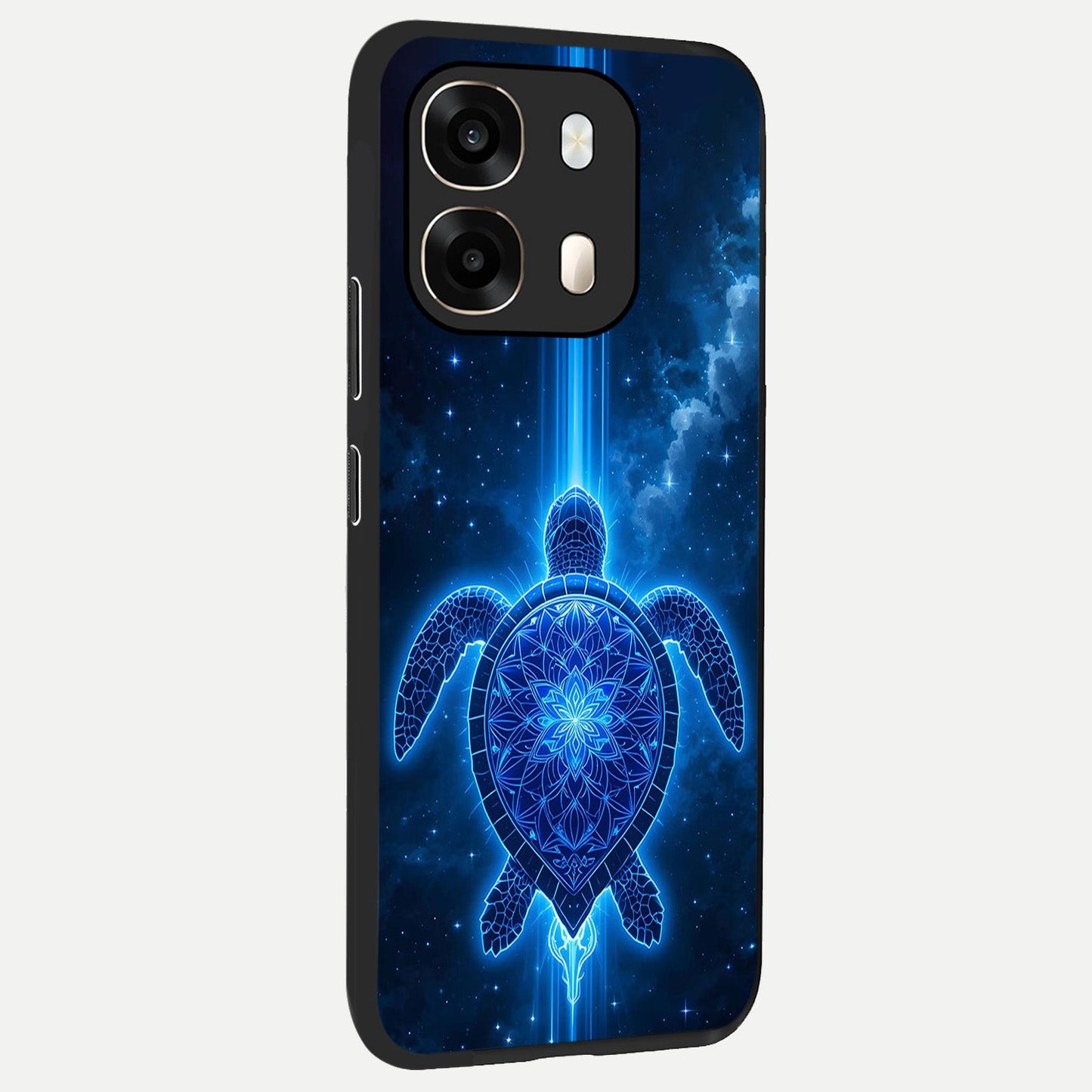  Blue Galaxy Turtle back cover For Oppo A6  slim fit glass case with vibrant aesthetic design