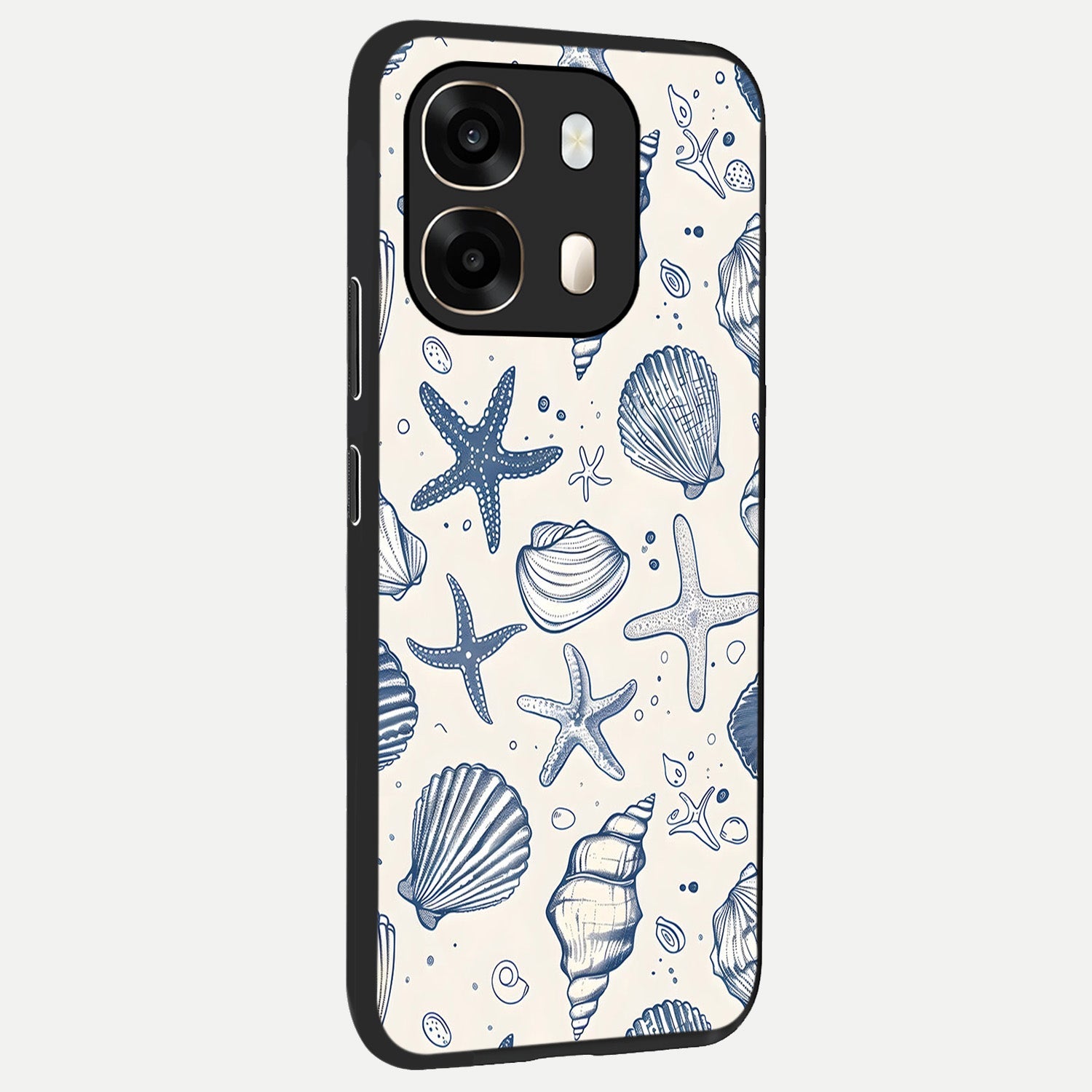  Blue Ocean Outline back cover For Oppo A6  slim fit glass case with vibrant aesthetic design