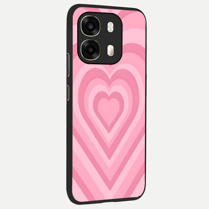  Blush Heart Waves back cover For Oppo A6  slim fit glass case with vibrant aesthetic design