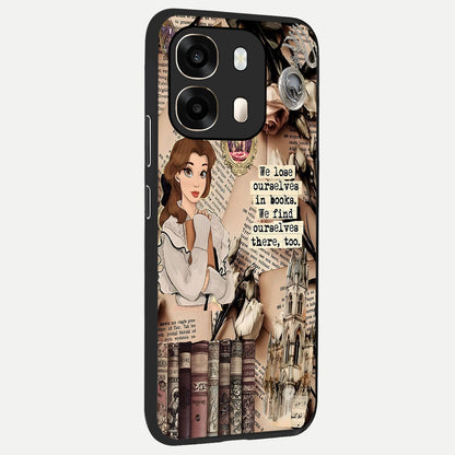  Bookish Dream World back cover For Oppo A6  slim fit glass case with vibrant aesthetic design