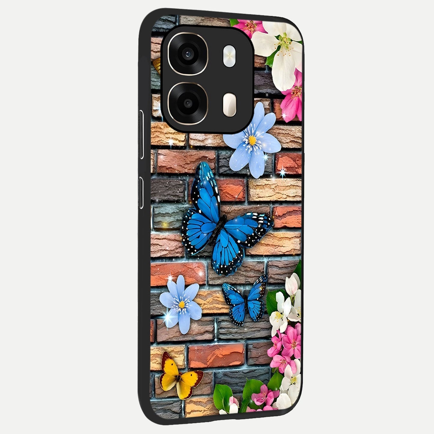  Brick Bloom Flight back cover For Oppo A6  slim fit glass case with vibrant aesthetic design