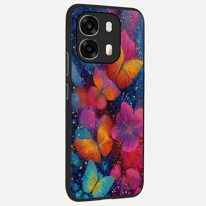  Butterfly Dream Mist back cover For Oppo A6  slim fit glass case with vibrant aesthetic design