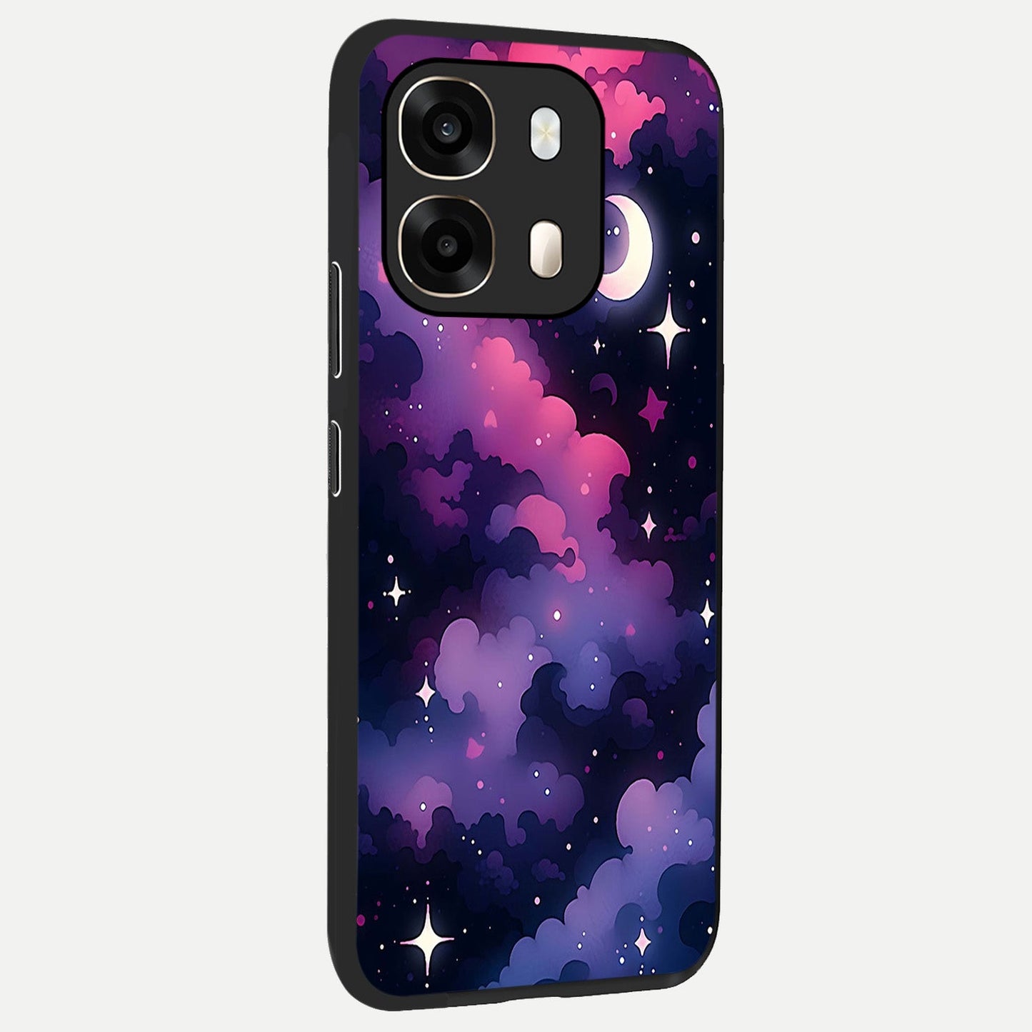  Celestial Moon Magic back cover For Oppo A6  slim fit glass case with vibrant aesthetic design