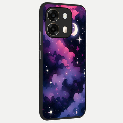  Celestial Moon Magic back cover For Oppo A6  slim fit glass case with vibrant aesthetic design