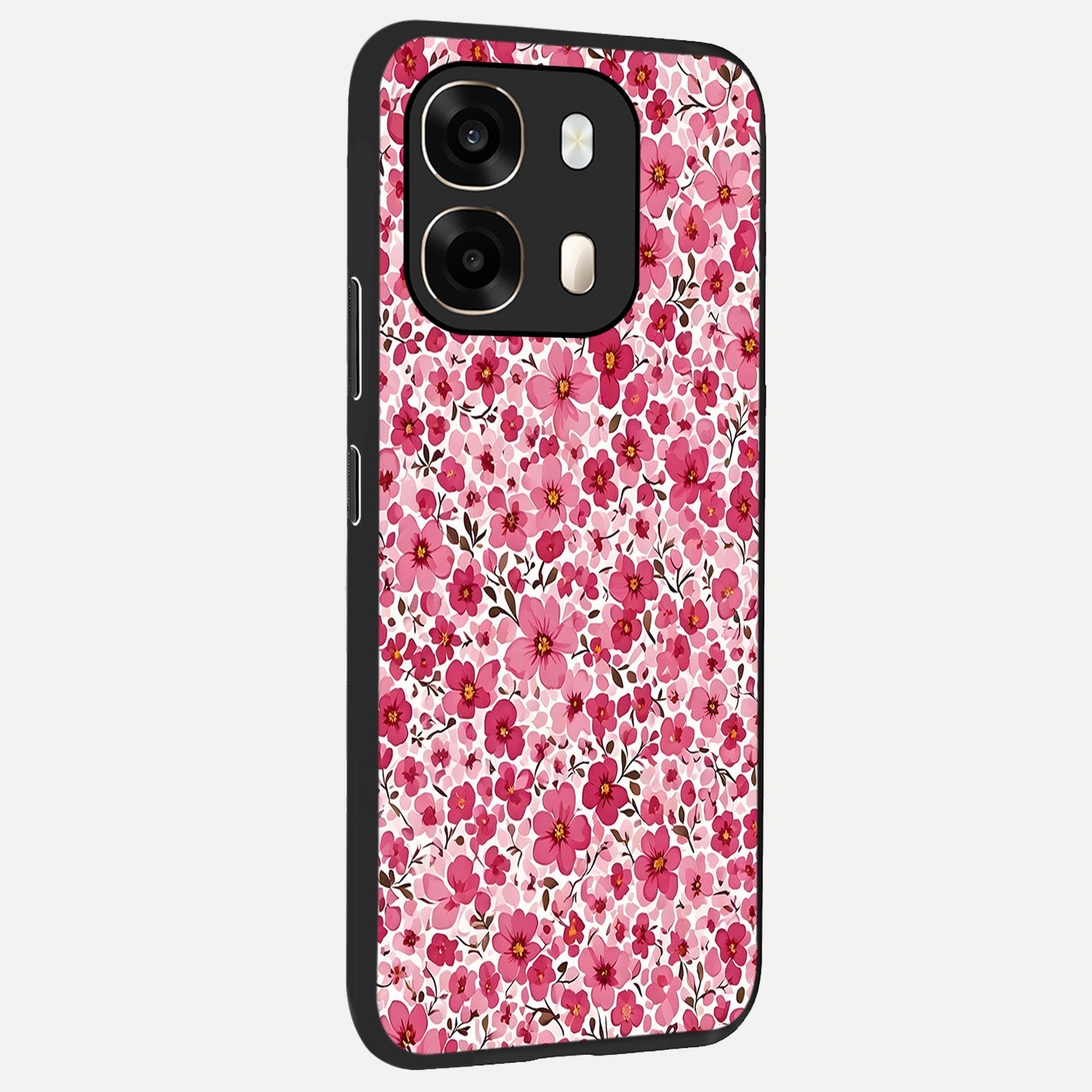  Cherry Blossom Charm back cover For Oppo A6  slim fit glass case with vibrant aesthetic design