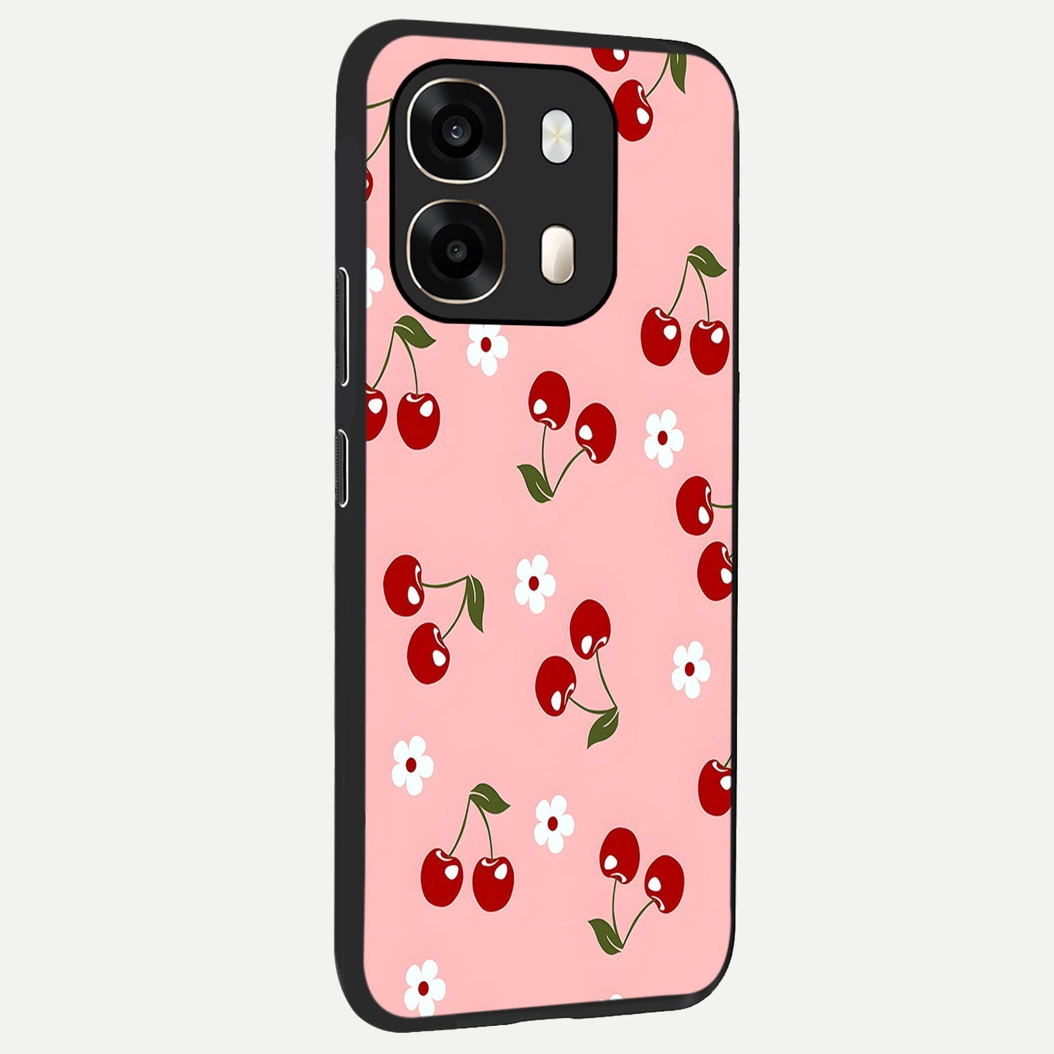  Cherry Love Mood back cover For Oppo A6  slim fit glass case with vibrant aesthetic design