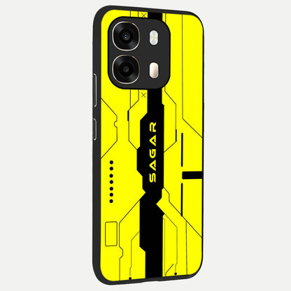  Circuit CYBERPUNK Custom Name back cover For Oppo A6  slim fit glass case with vibrant aesthetic design