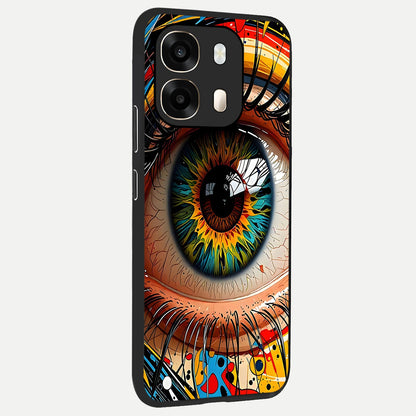 Colorful Eye back cover For Oppo A6  slim fit glass case with vibrant aesthetic design