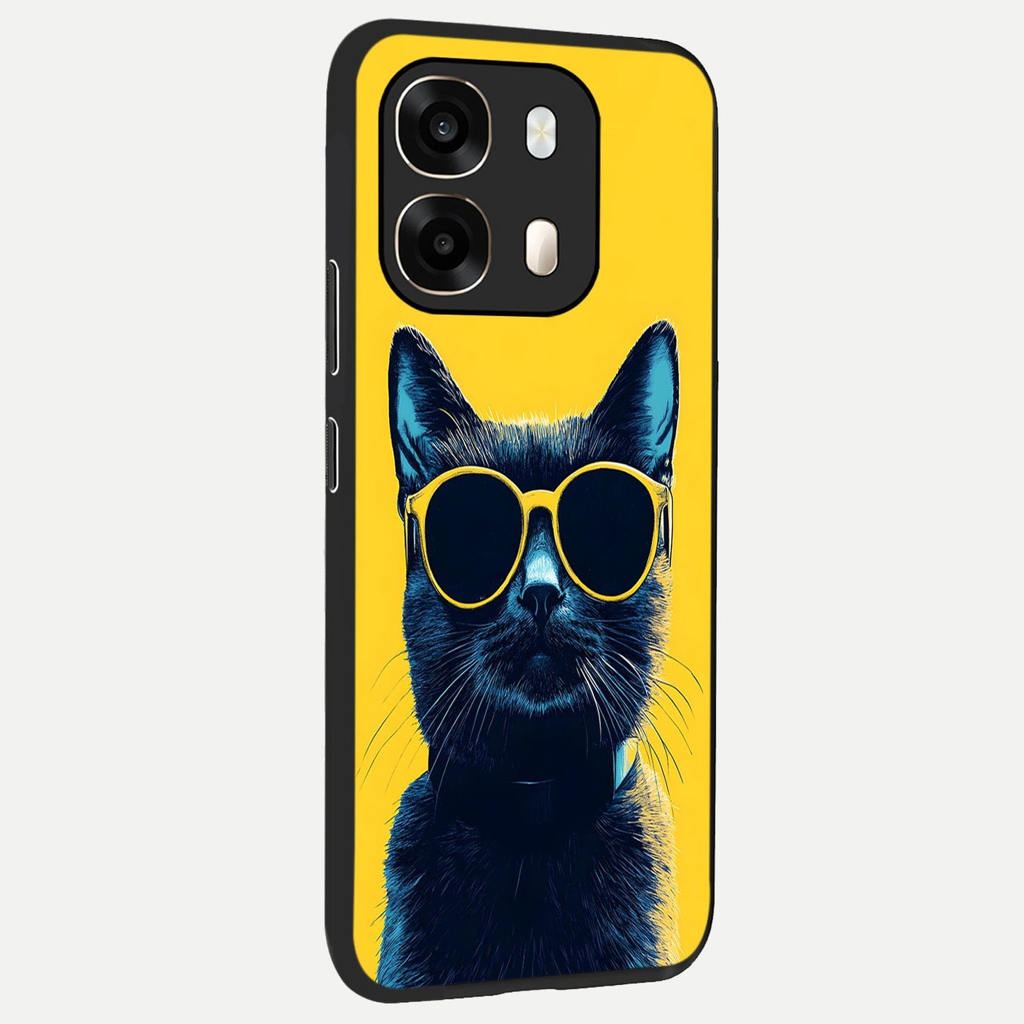  Cool Cat Vibes back cover For Oppo A6  slim fit glass case with vibrant aesthetic design