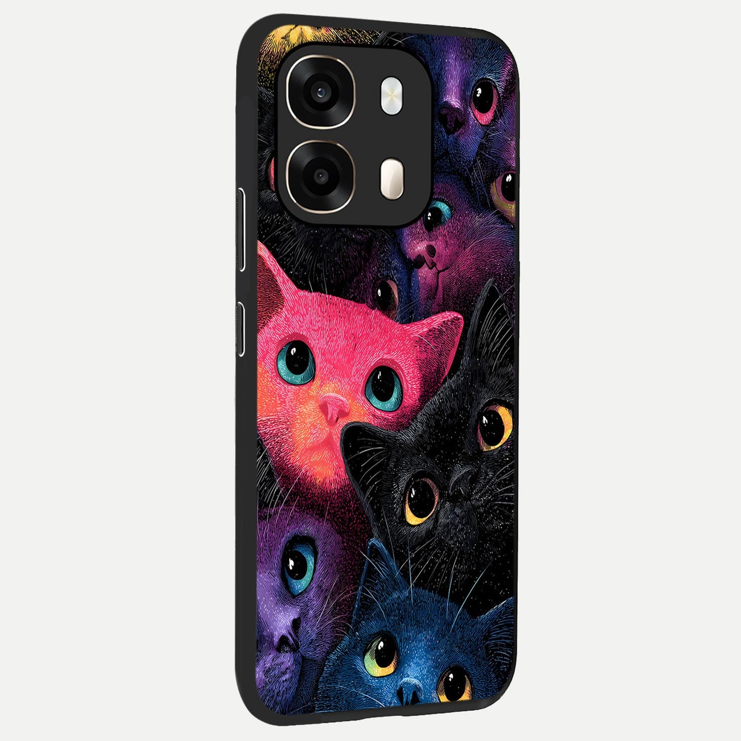  Cosmic Cats Dreams back cover For Oppo A6  slim fit glass case with vibrant aesthetic design