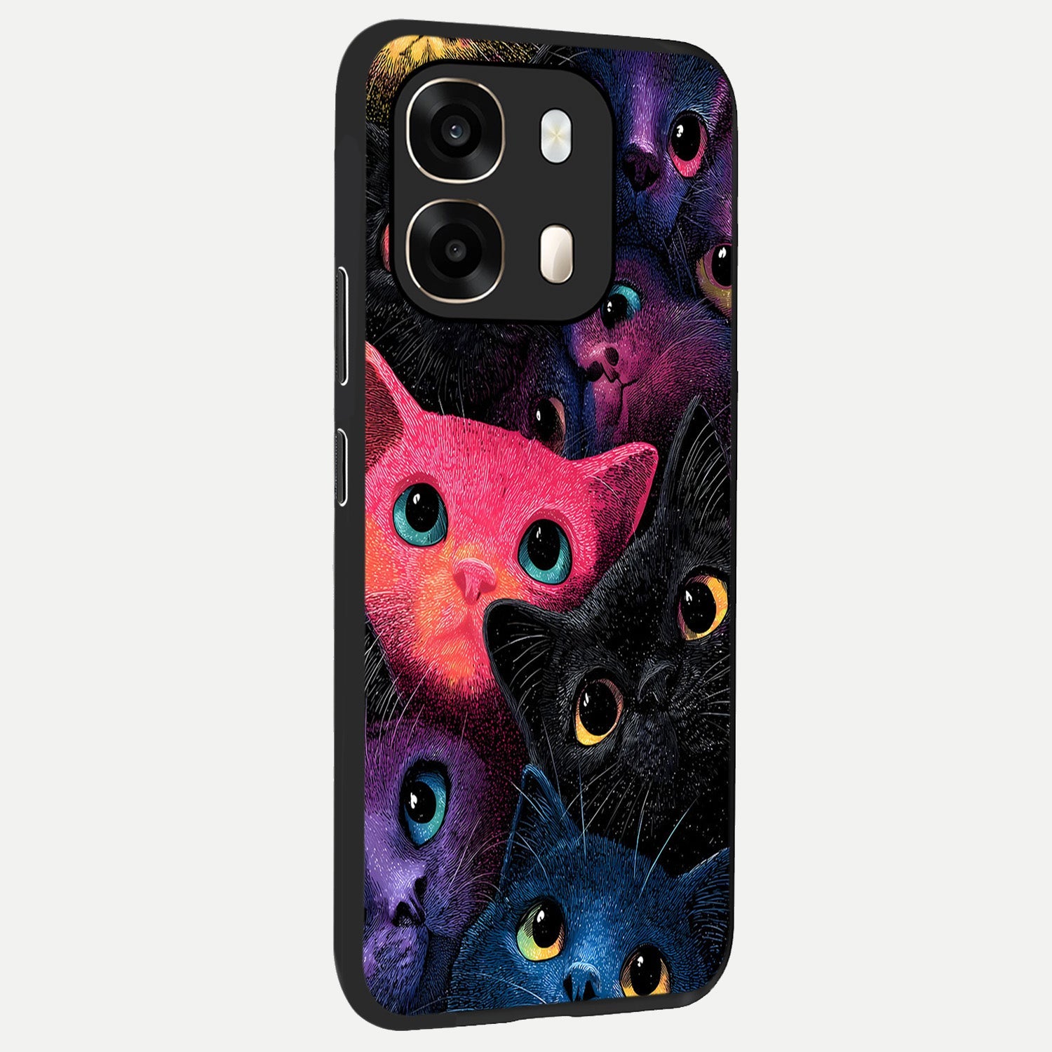  Cosmic Cats Dreams back cover For Oppo A6  slim fit glass case with vibrant aesthetic design