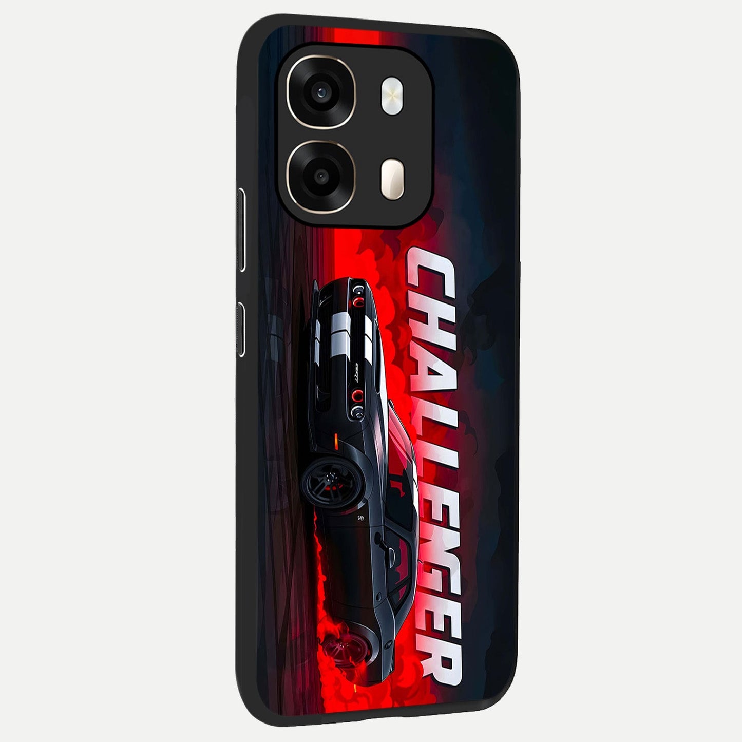  Crimson Challenger Fury back cover For Oppo A6  slim fit glass case with vibrant aesthetic design