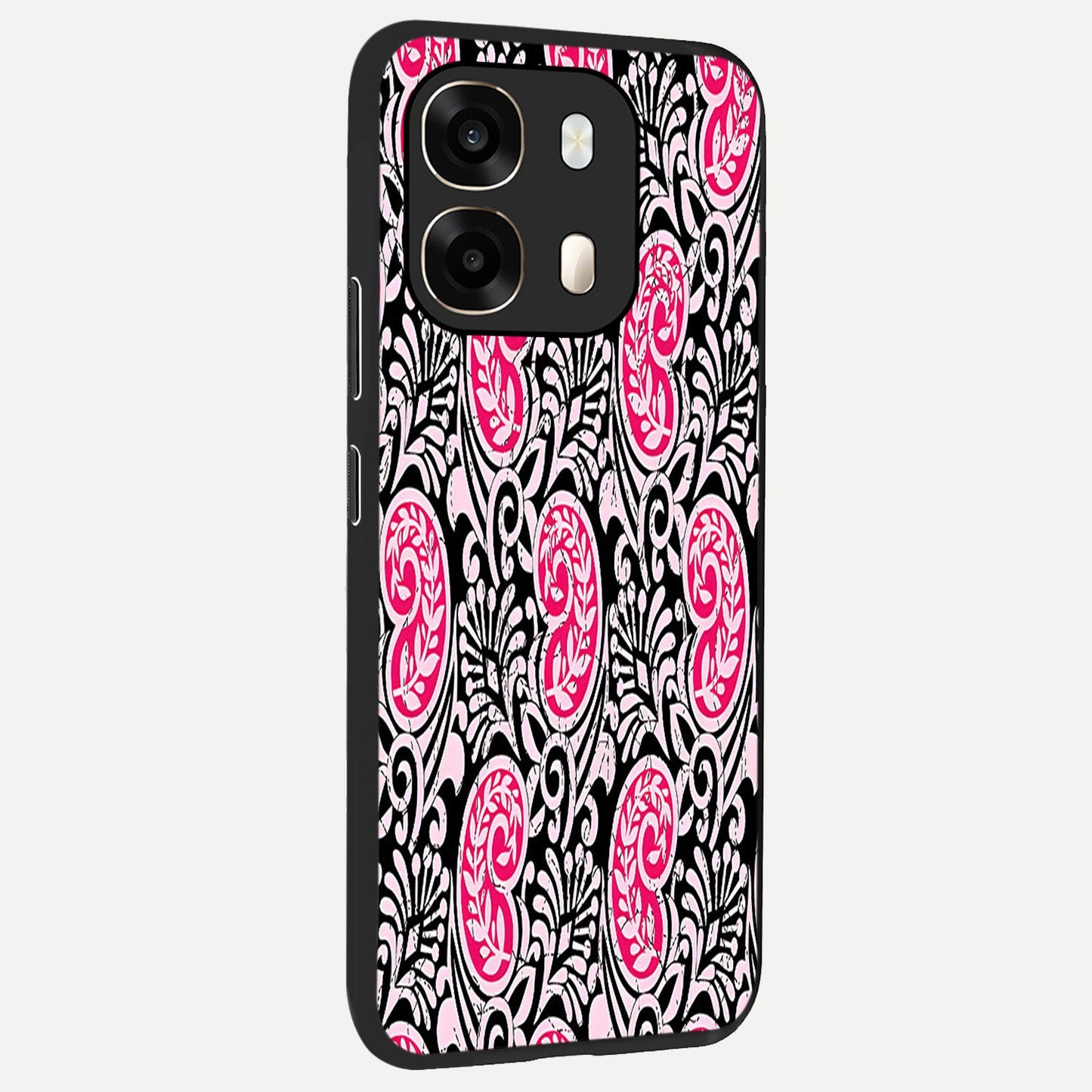  Crimson Paisley Charm back cover For Oppo A6  slim fit glass case with vibrant aesthetic design