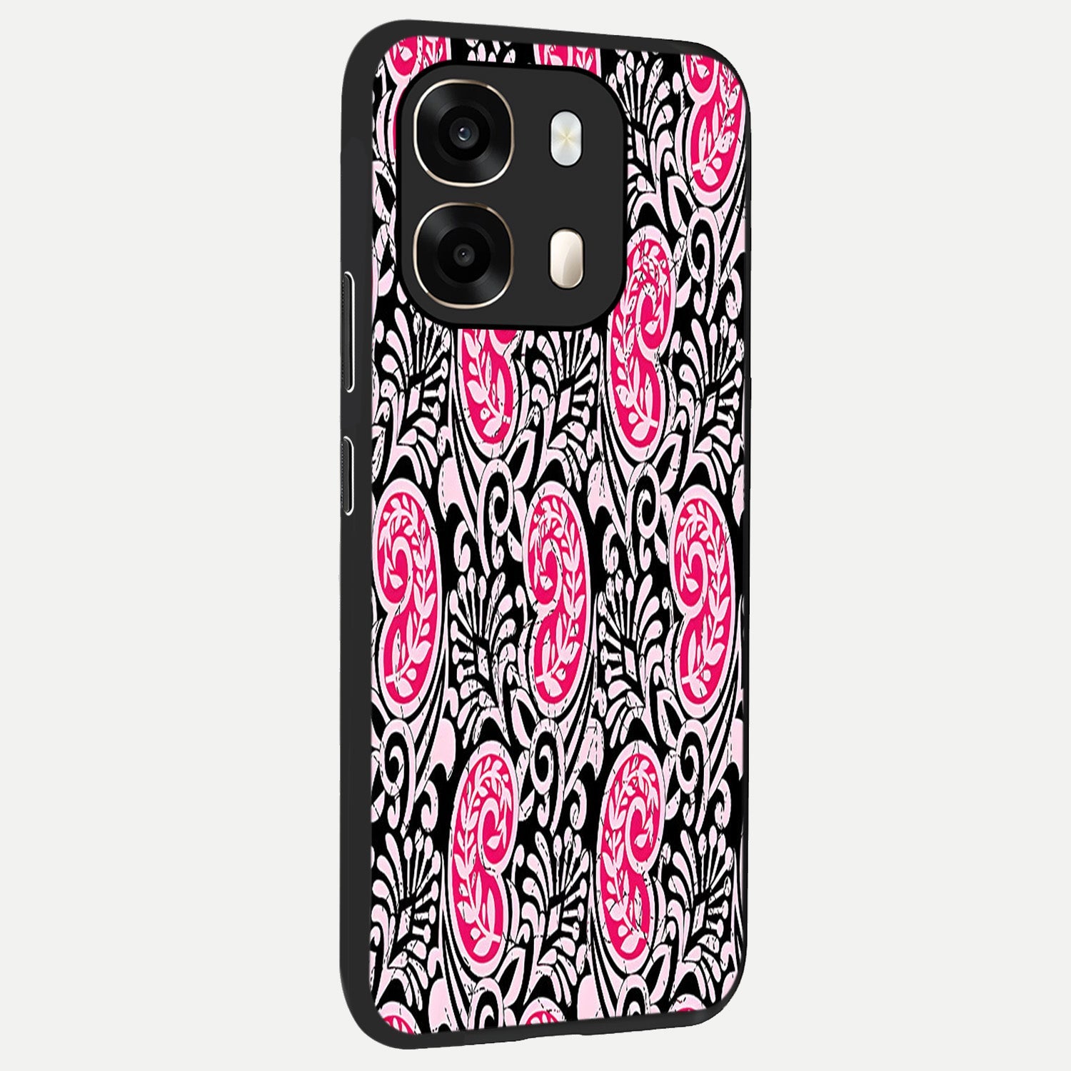  Crimson Paisley Charm back cover For Oppo A6  slim fit glass case with vibrant aesthetic design
