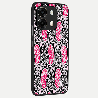  Crimson Paisley Charm back cover For Oppo A6  slim fit glass case with vibrant aesthetic design