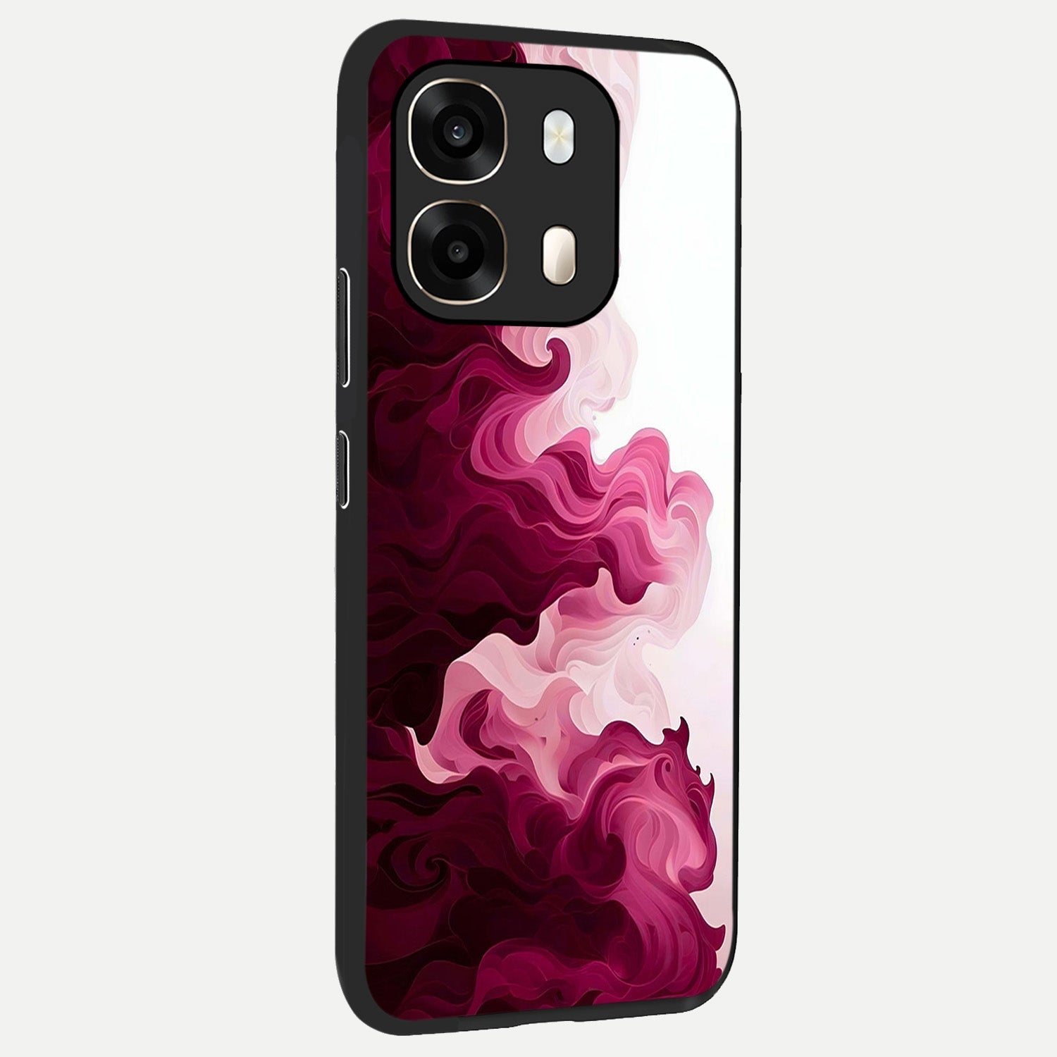  Crimson Wave Flow back cover For Oppo A6  slim fit glass case with vibrant aesthetic design