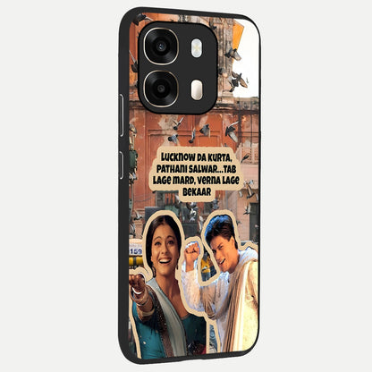  Desi Retro Vibes back cover For Oppo A6  slim fit glass case with vibrant aesthetic design