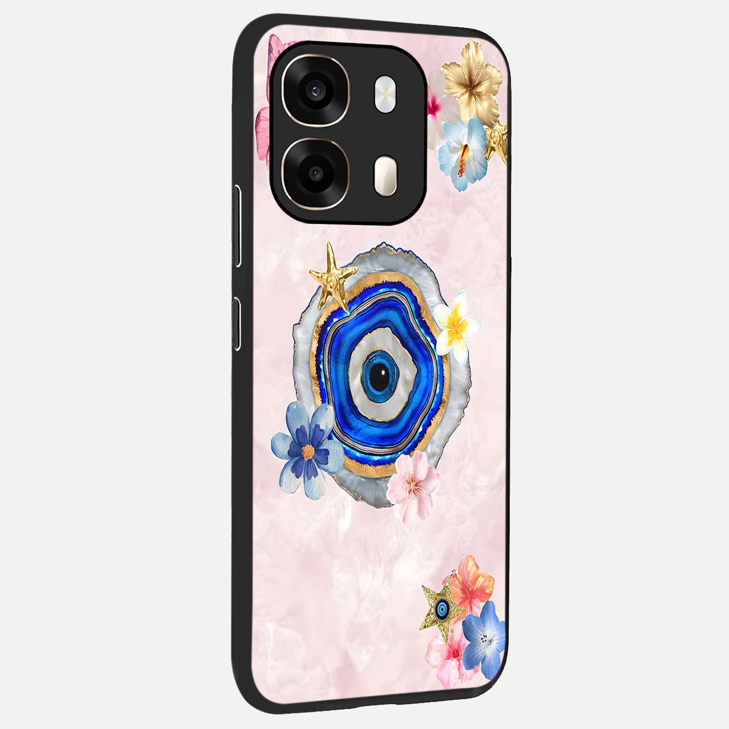  Divine Aura Bloom back cover For Oppo A6  slim fit glass case with vibrant aesthetic design