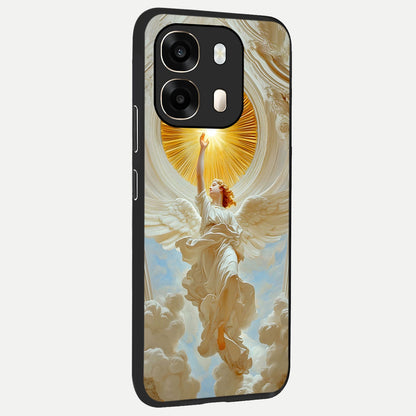 Divine Light Angel back cover For Oppo A6  slim fit glass case with vibrant aesthetic design