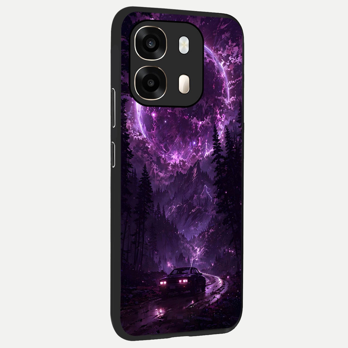  Eternal Cosmic Drive back cover For Oppo A6  slim fit glass case with vibrant aesthetic design