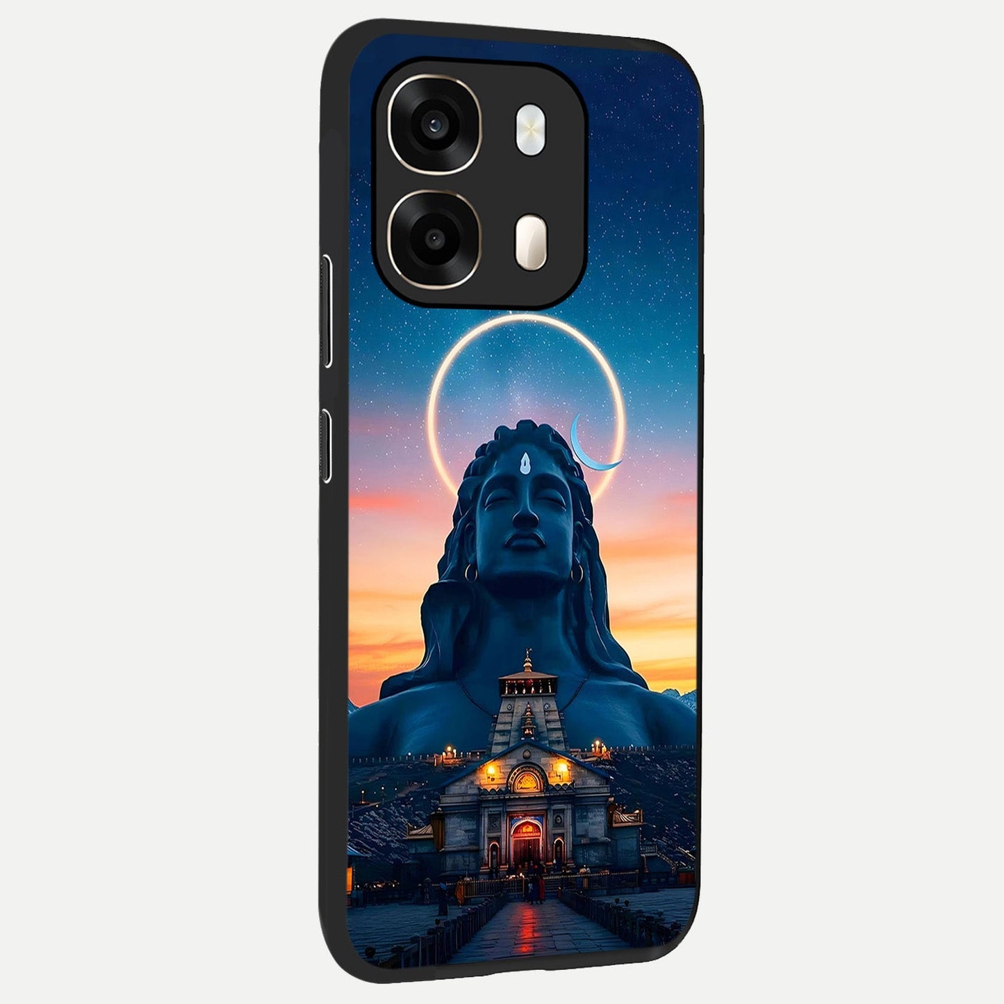  Eternal Shiva Aura back cover For Oppo A6  slim fit glass case with vibrant aesthetic design