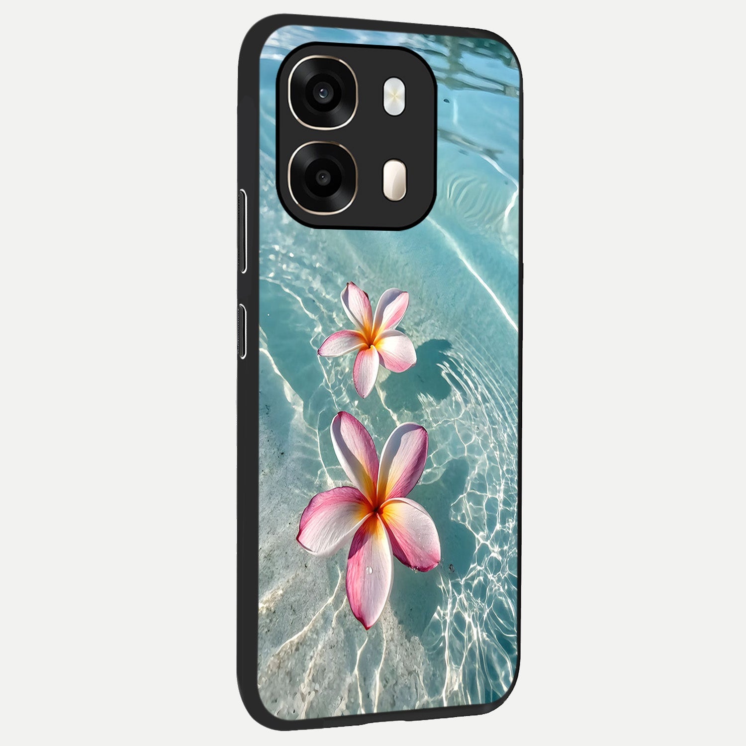  Floating Bloom Bliss back cover For Oppo A6  slim fit glass case with vibrant aesthetic design