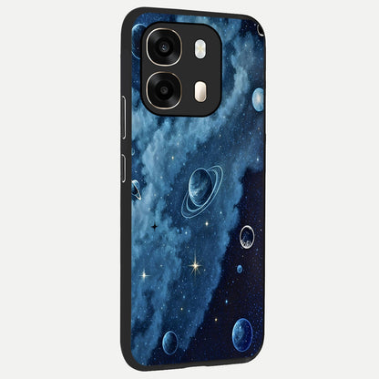  Galaxy Dream Space back cover For Oppo A6  slim fit glass case with vibrant aesthetic design