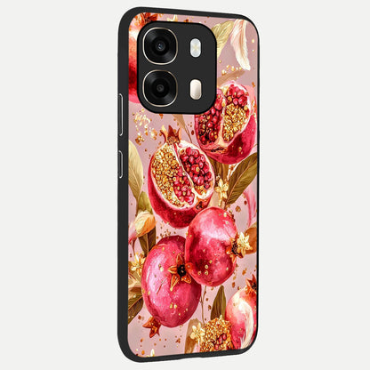  Golden Bloom Glow back cover For Oppo A6  slim fit glass case with vibrant aesthetic design