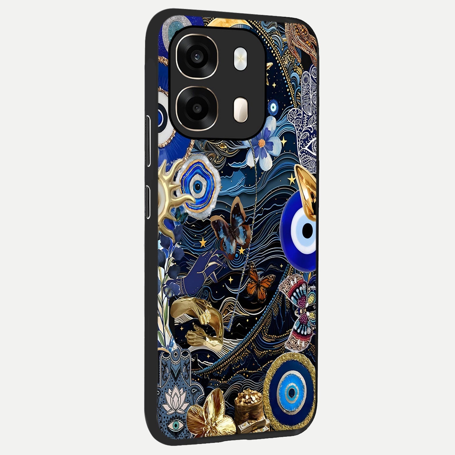  Golden Moon Magic back cover For Oppo A6  slim fit glass case with vibrant aesthetic design