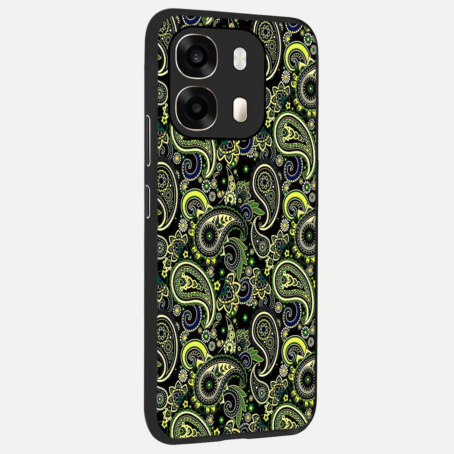 Green Lemon back cover For Oppo A6  slim fit glass case with vibrant aesthetic design