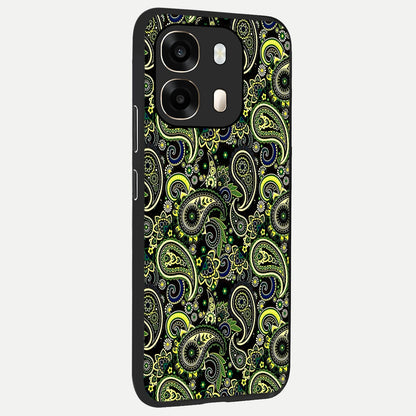  Green Lemon back cover For Oppo A6  slim fit glass case with vibrant aesthetic design