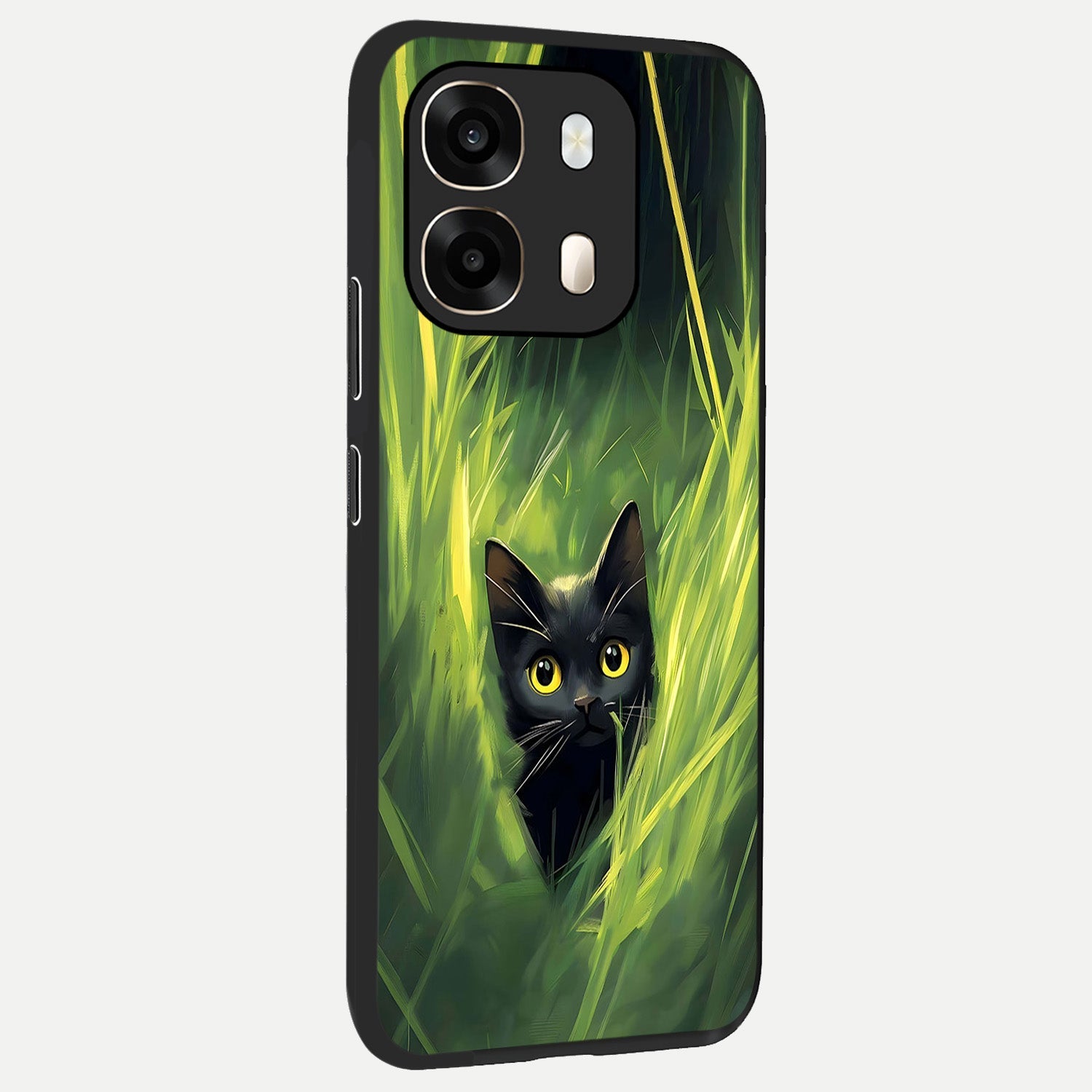  Hidden Cat Whisper back cover For Oppo A6  slim fit glass case with vibrant aesthetic design