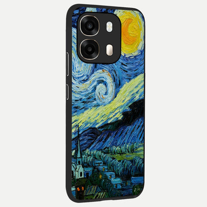  Inspired Van Gogh Art back cover For Oppo A6  slim fit glass case with vibrant aesthetic design