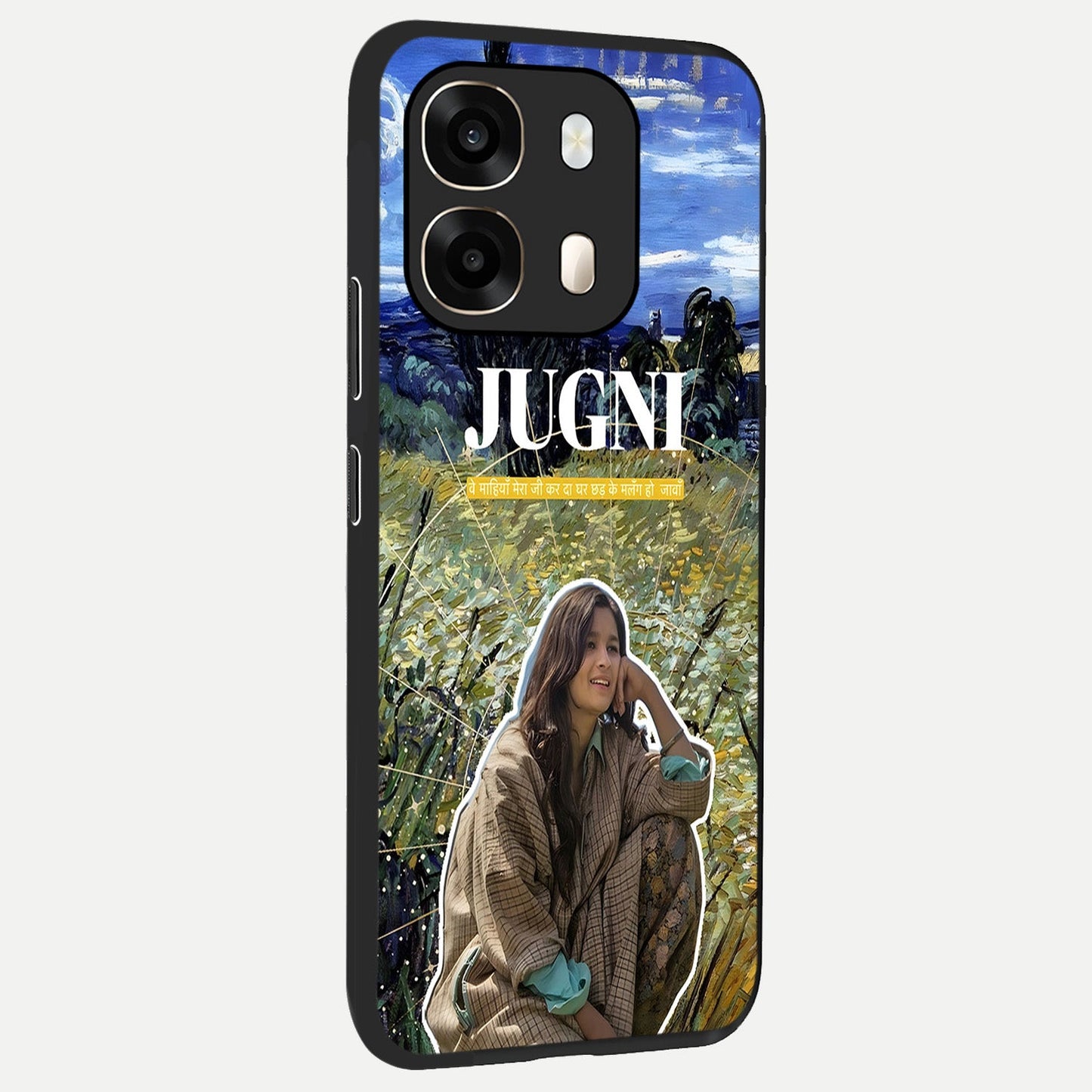  Jugni Soul Vibes back cover For Oppo A6  slim fit glass case with vibrant aesthetic design