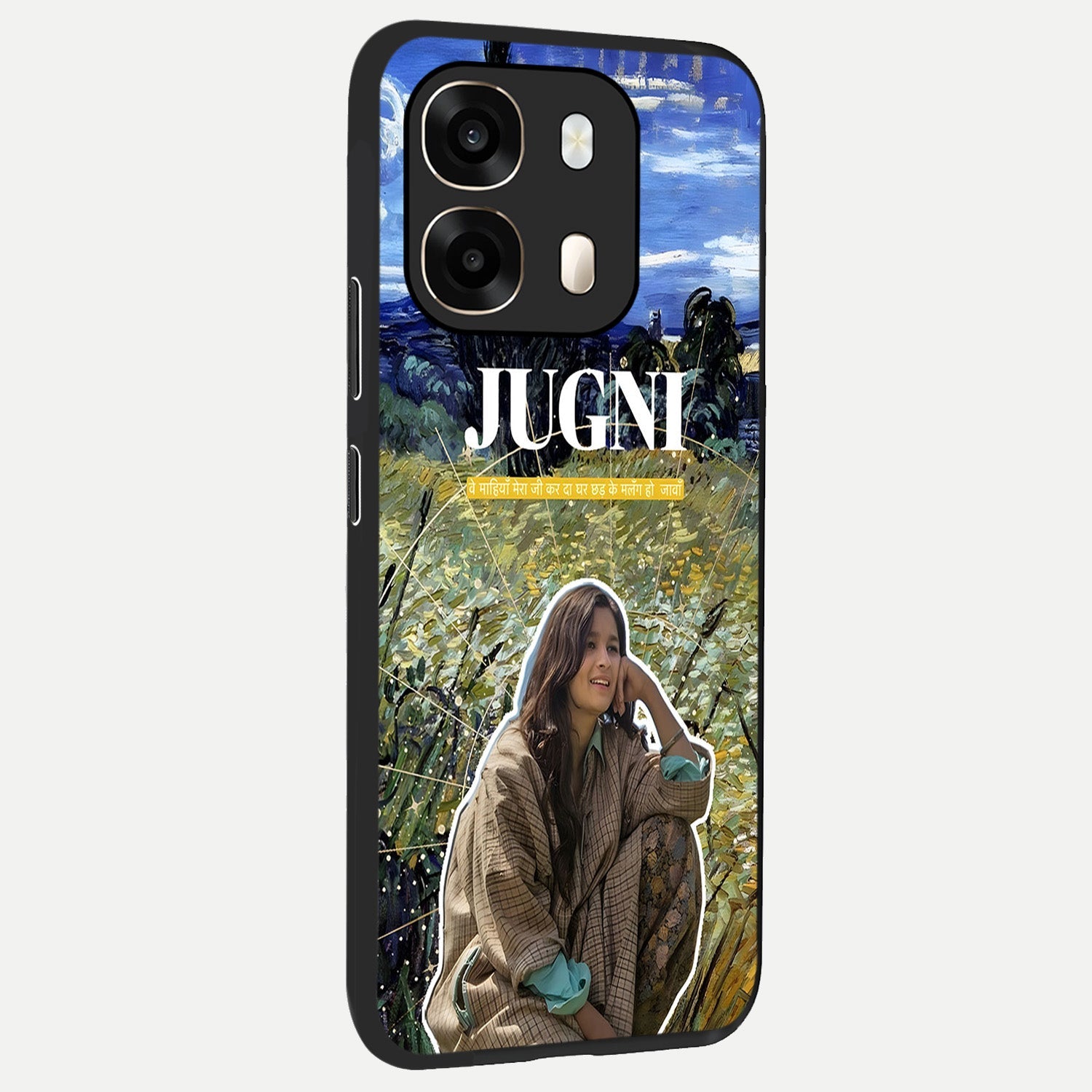  Jugni Soul Vibes back cover For Oppo A6  slim fit glass case with vibrant aesthetic design