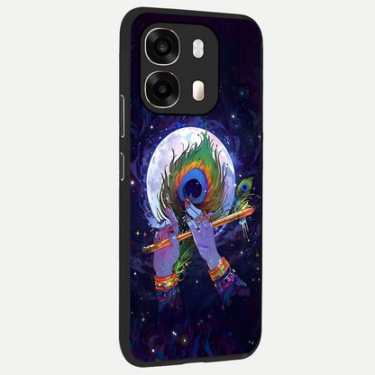  Krishna Hands Art back cover For Oppo A6  slim fit glass case with vibrant aesthetic design
