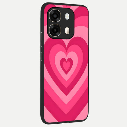  Layered Love Hearts back cover For Oppo A6  slim fit glass case with vibrant aesthetic design