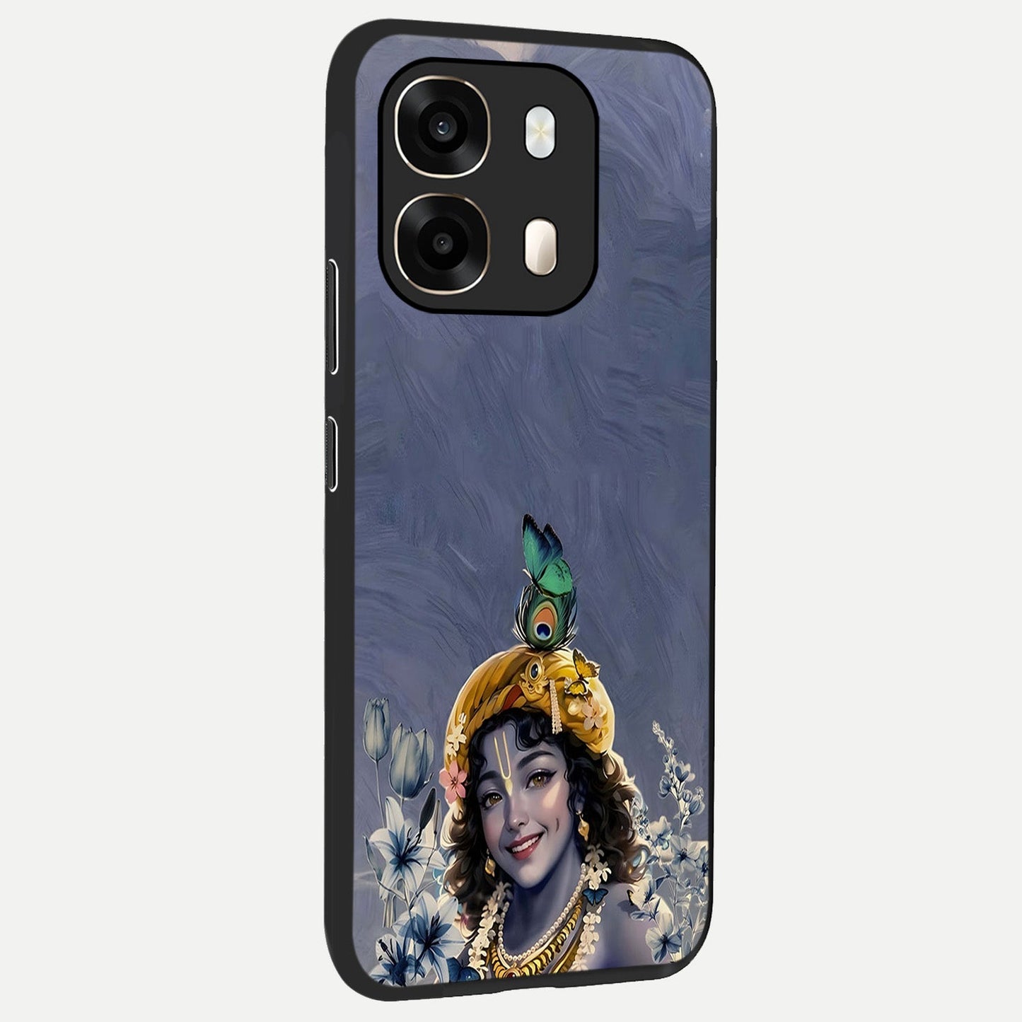 Lord Krishna back cover For Oppo A6  slim fit glass case with vibrant aesthetic design