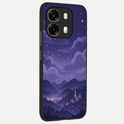  Minimal Night View back cover For Oppo A6  slim fit glass case with vibrant aesthetic design