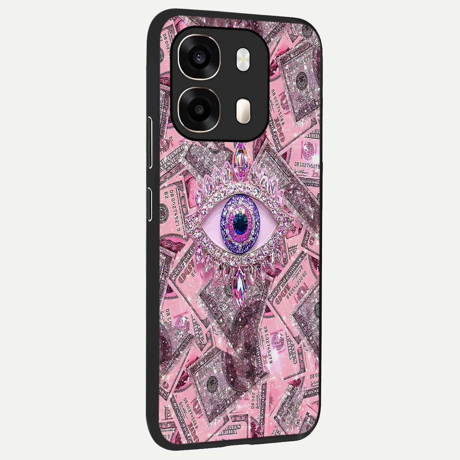  Money Eye Luxe back cover For Oppo A6  slim fit glass case with vibrant aesthetic design