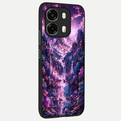  Mystic Cascade Peaks back cover For Oppo A6  slim fit glass case with vibrant aesthetic design